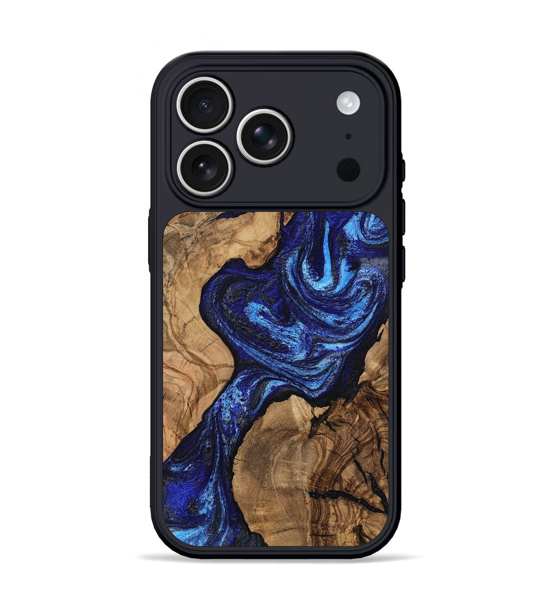 iPhone 17 Pro Wood Phone Case - Stacia (Blue, 807438)