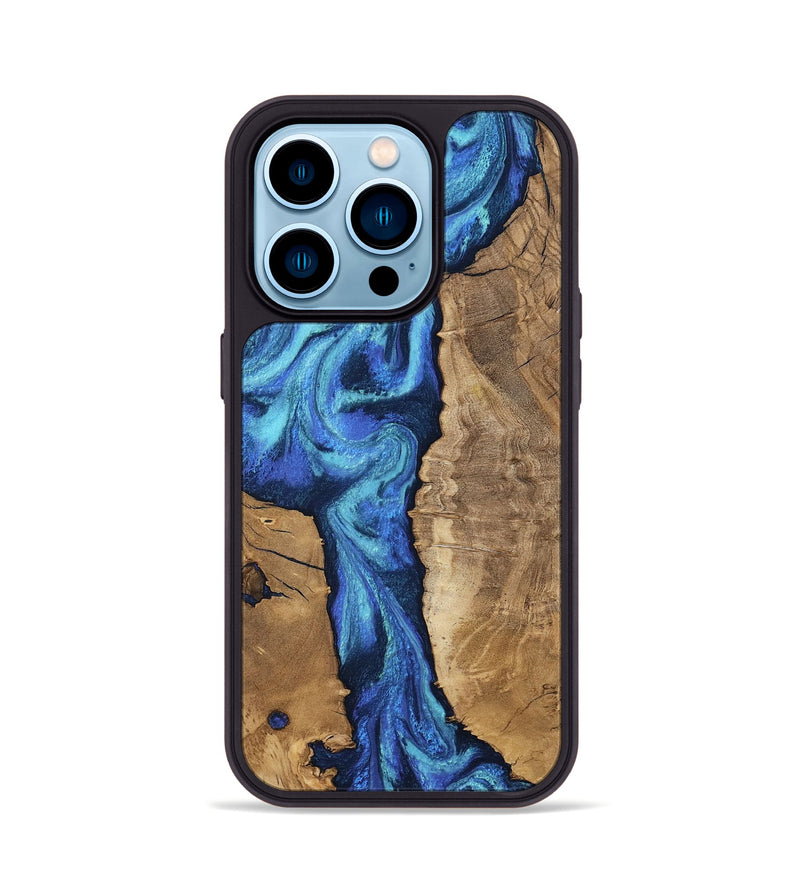 iPhone 14 Pro Wood Phone Case - Jakai (Blue, 807439)
