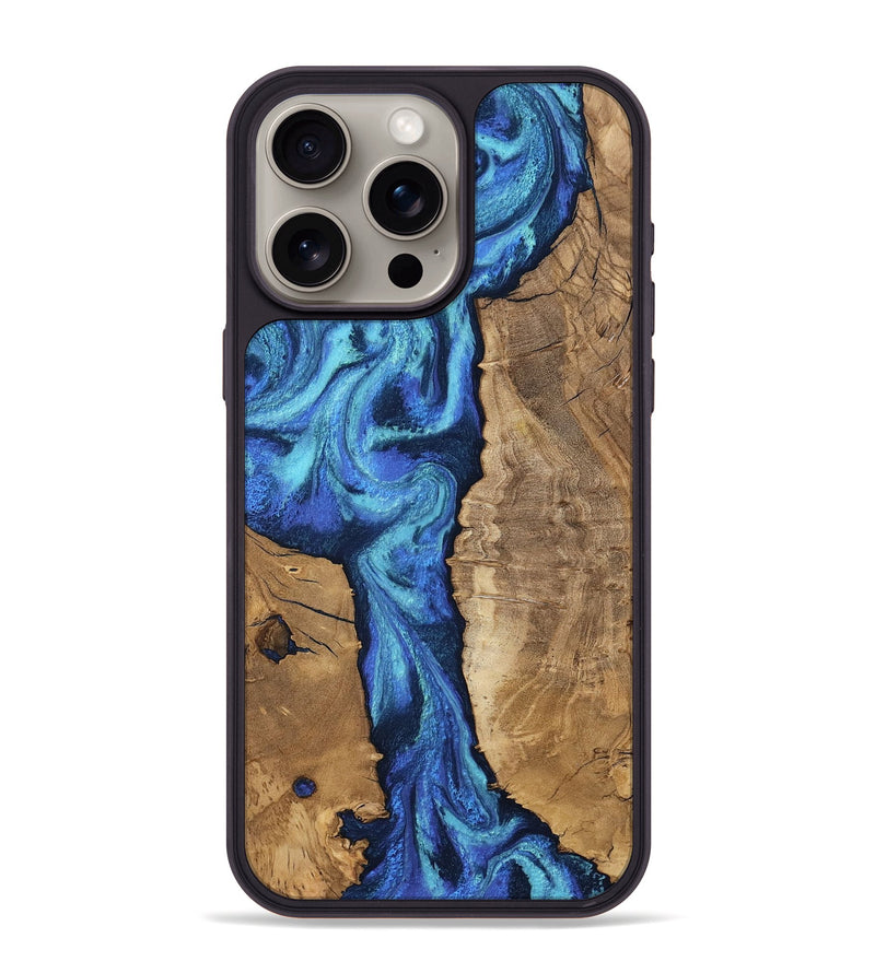 iPhone 15 Pro Max Wood Phone Case - Jakai (Blue, 807439)