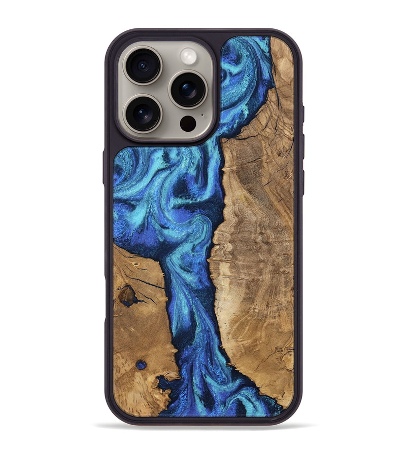 iPhone 16 Pro Max Wood Phone Case - Jakai (Blue, 807439)
