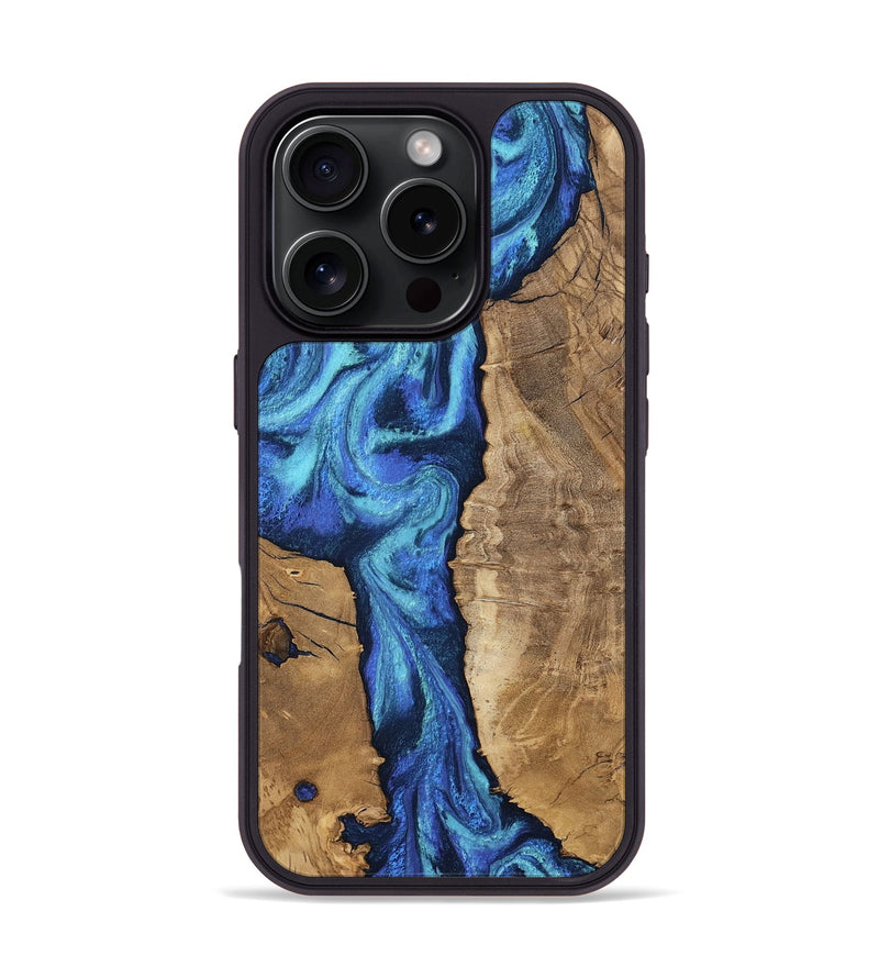 iPhone 16 Pro Wood Phone Case - Jakai (Blue, 807439)