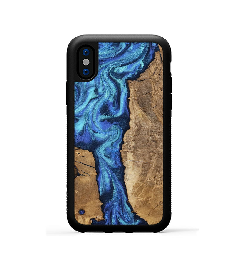 iPhone Xs Wood Phone Case - Jakai (Blue, 807439)