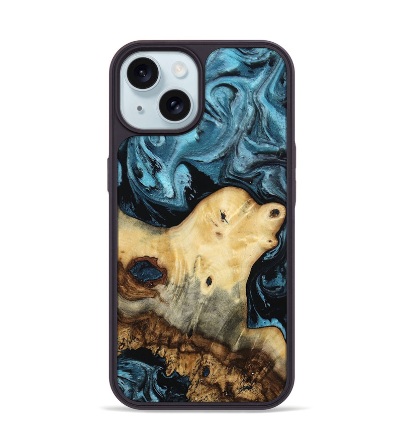iPhone 15 Wood Phone Case - Neil (Blue, 807440)