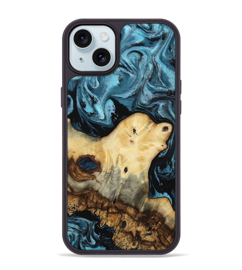 iPhone 15 Plus Wood Phone Case - Neil (Blue, 807440)