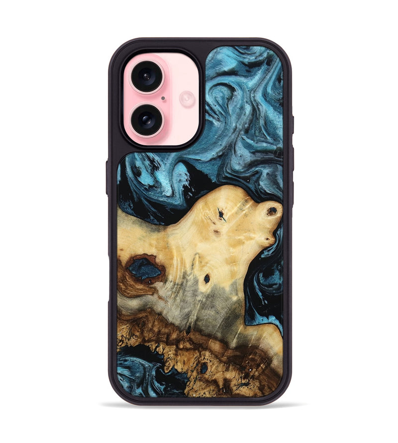 iPhone 16 Wood Phone Case - Neil (Blue, 807440)