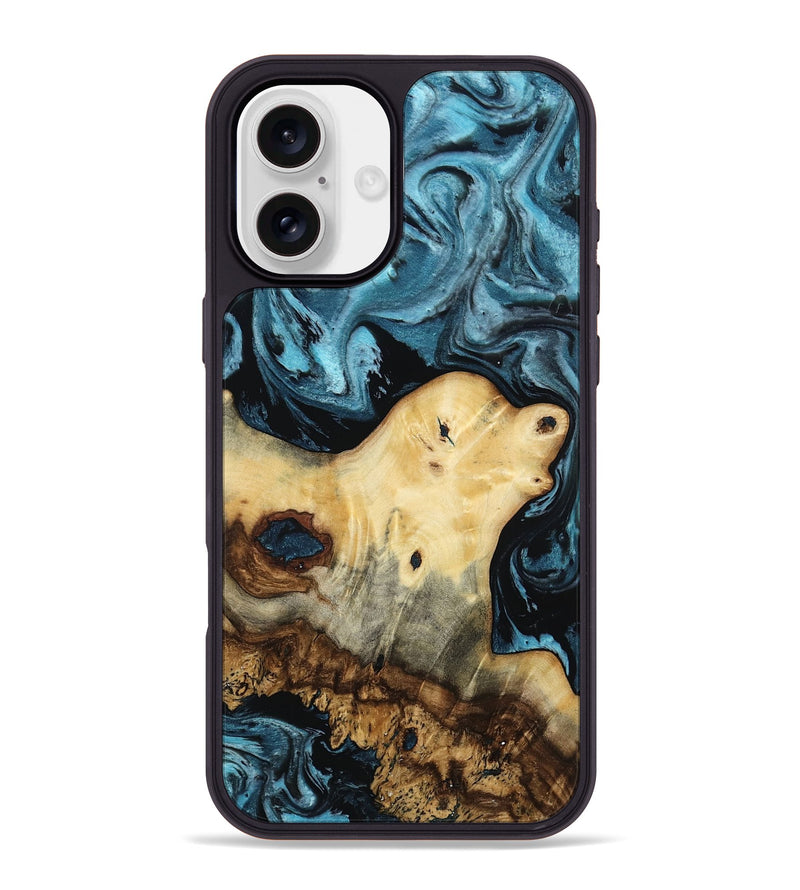 iPhone 16 Plus Wood Phone Case - Neil (Blue, 807440)