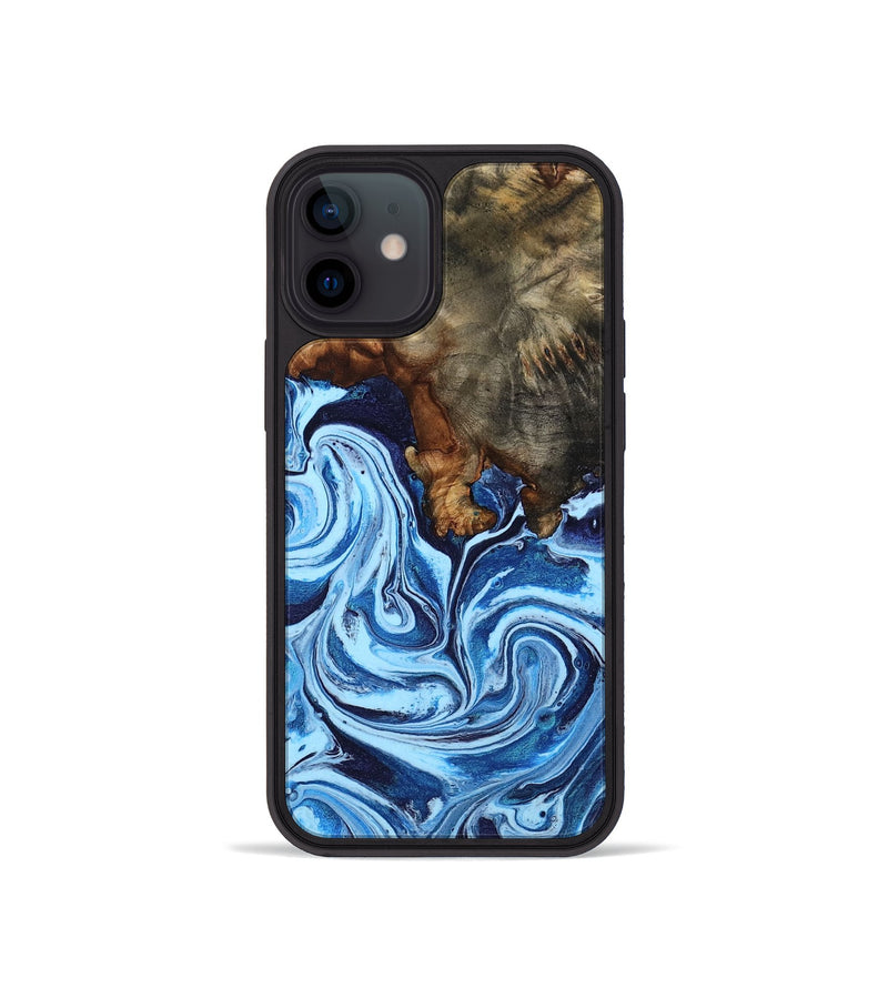 iPhone 12 mini Wood Phone Case - Laney (Blue, 807441)
