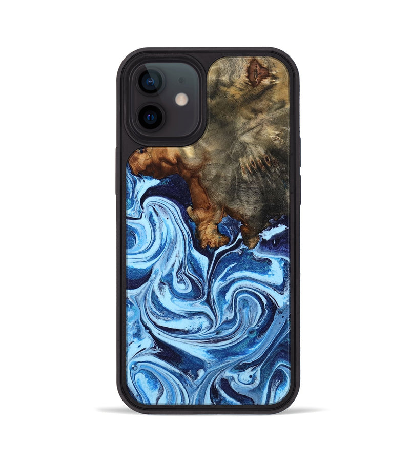 iPhone 12 Wood Phone Case - Laney (Blue, 807441)