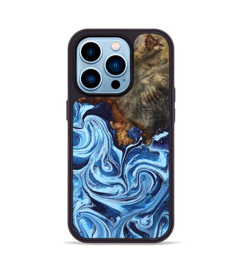 iPhone 14 Pro Wood Phone Case - Laney (Blue, 807441)