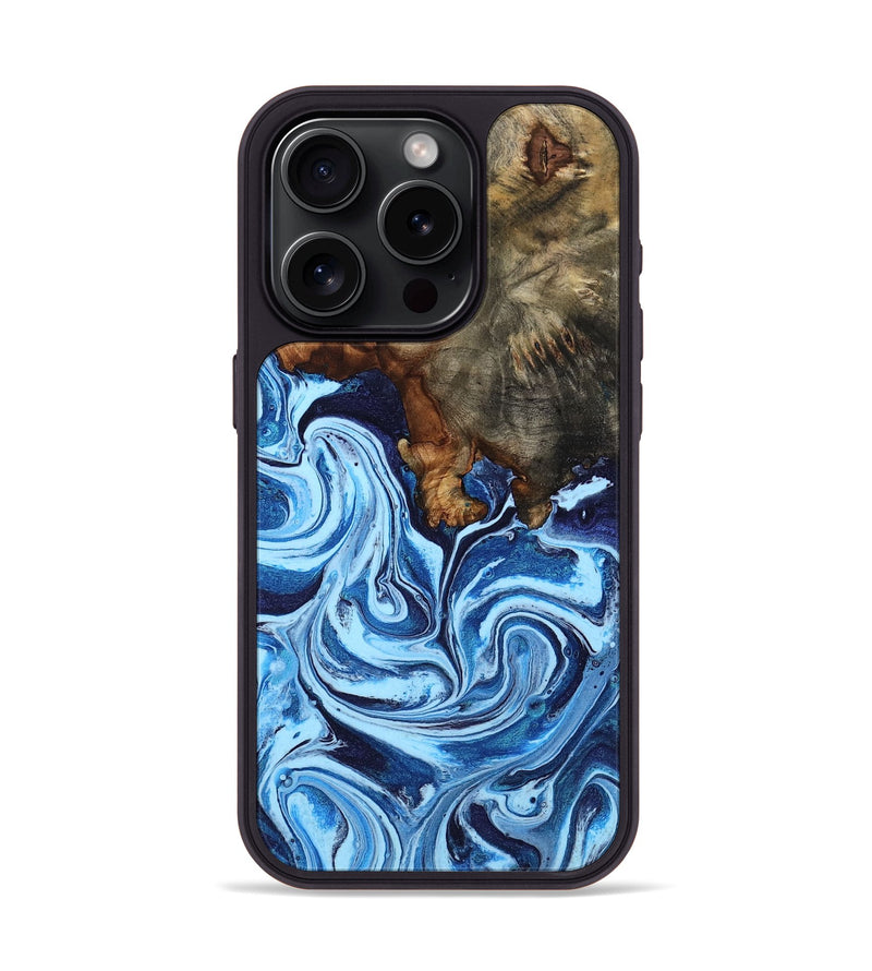 iPhone 15 Pro Wood Phone Case - Laney (Blue, 807441)