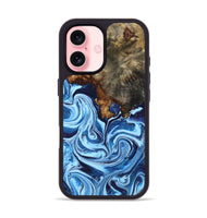 iPhone 16 Wood Phone Case - Laney (Blue, 807441)