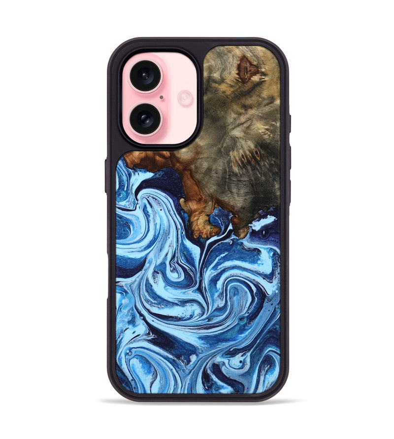 iPhone 16 Wood Phone Case - Laney (Blue, 807441)
