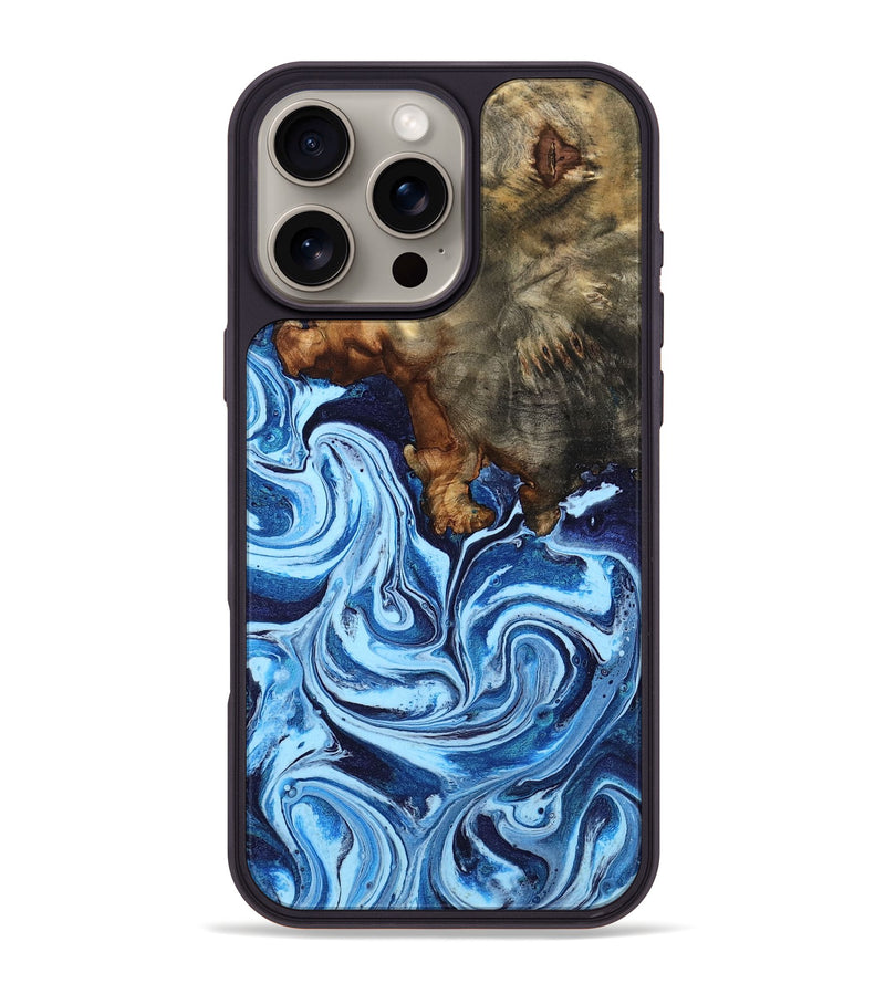 iPhone 16 Pro Max Wood Phone Case - Laney (Blue, 807441)