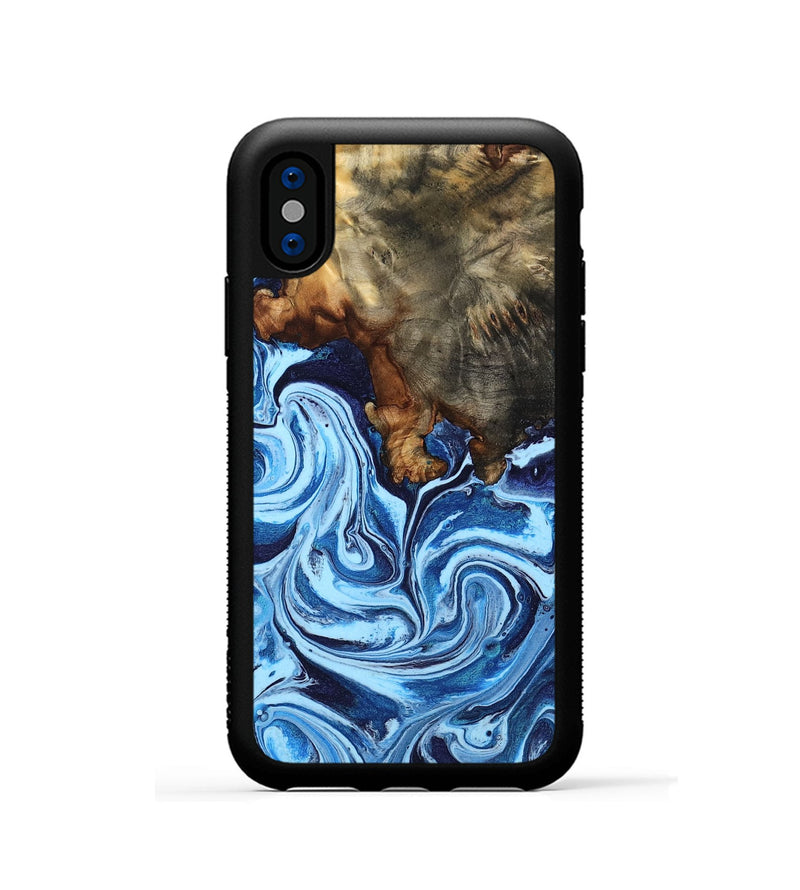 iPhone Xs Wood Phone Case - Laney (Blue, 807441)