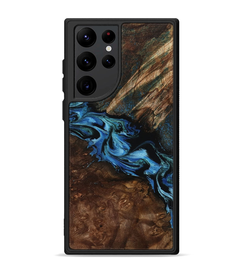 Galaxy S22 Ultra Wood Phone Case - Porsha (Blue, 807442)