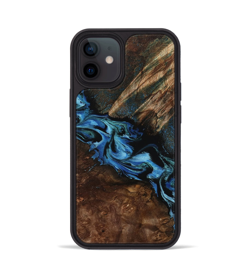 iPhone 12 Wood Phone Case - Porsha (Blue, 807442)