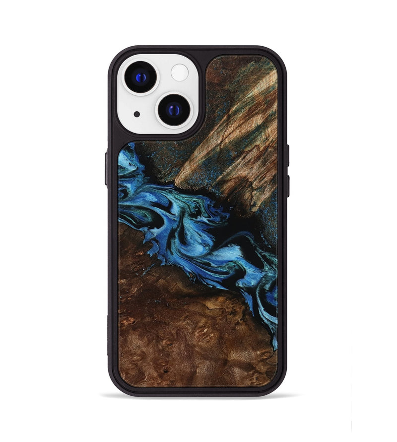 iPhone 13 Wood Phone Case - Porsha (Blue, 807442)