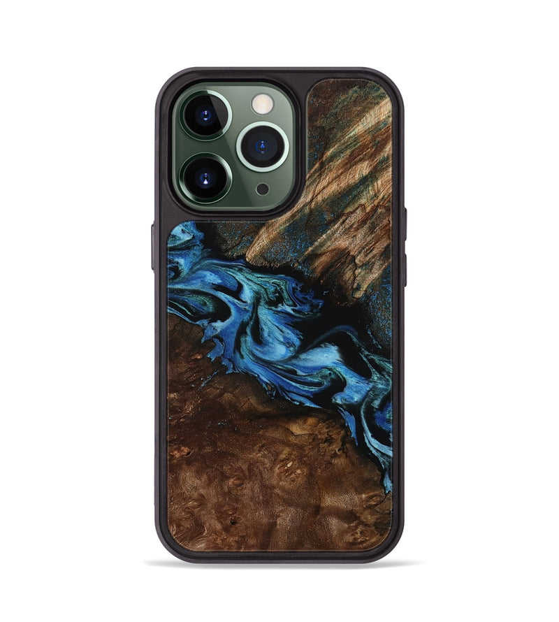 iPhone 13 Pro Wood Phone Case - Porsha (Blue, 807442)
