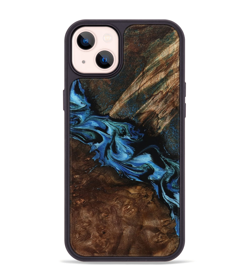 iPhone 14 Plus Wood Phone Case - Porsha (Blue, 807442)