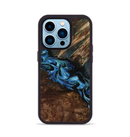 iPhone 14 Pro Wood Phone Case - Porsha (Blue, 807442)