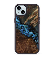 iPhone 15 Plus Wood Phone Case - Porsha (Blue, 807442)