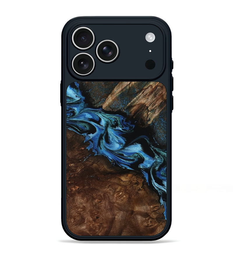 iPhone 17 Pro Max Wood Phone Case - Porsha (Blue, 807442)