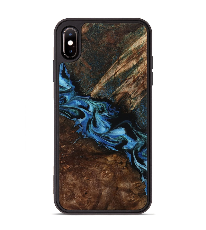 iPhone Xs Max Wood Phone Case - Porsha (Blue, 807442)