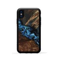 iPhone Xs Wood Phone Case - Porsha (Blue, 807442)
