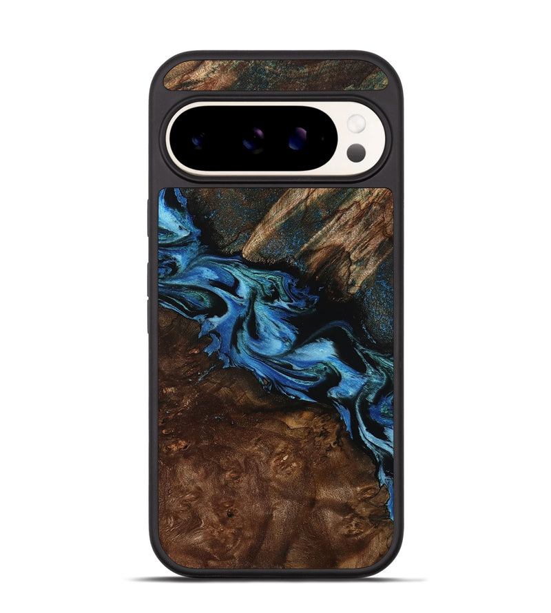 Pixel 9 Wood Phone Case - Porsha (Blue, 807442)
