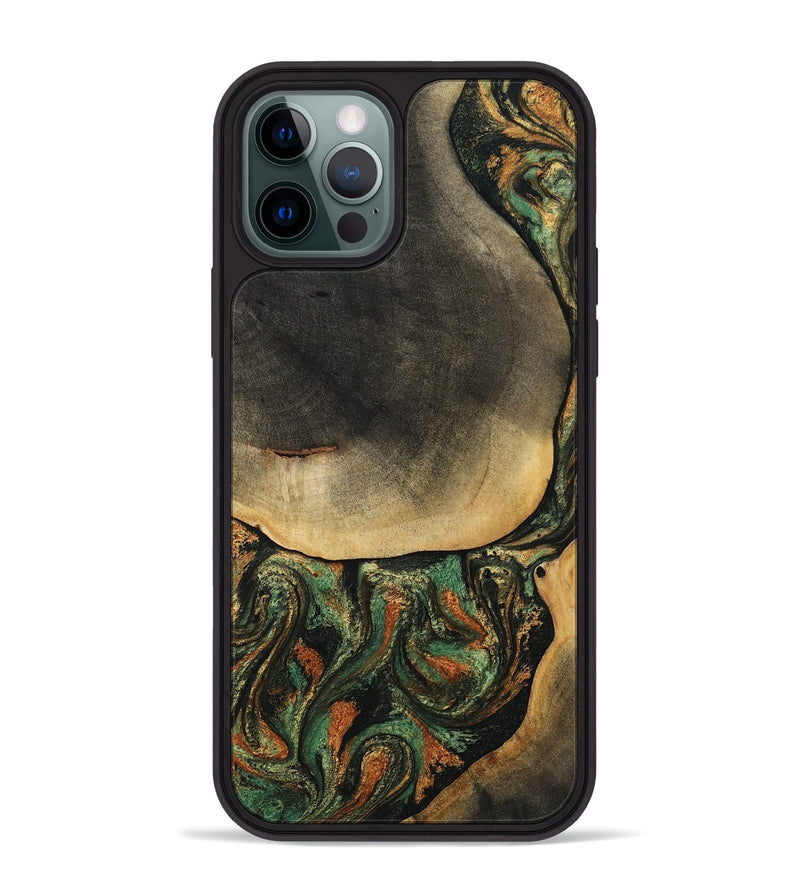 iPhone 12 Pro Max Wood Phone Case - Liliana (Green, 807443)