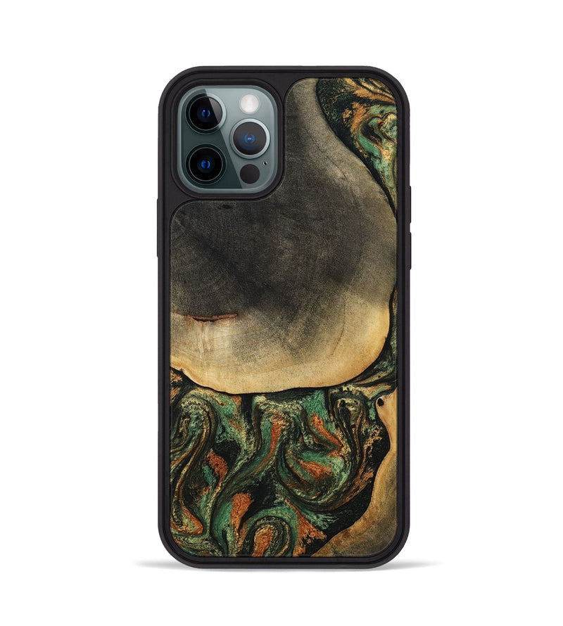 iPhone 12 Pro Wood Phone Case - Liliana (Green, 807443)