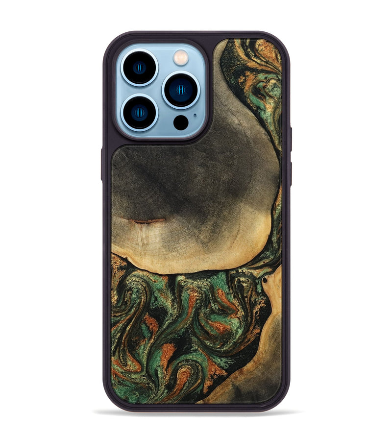 iPhone 14 Pro Max Wood Phone Case - Liliana (Green, 807443)