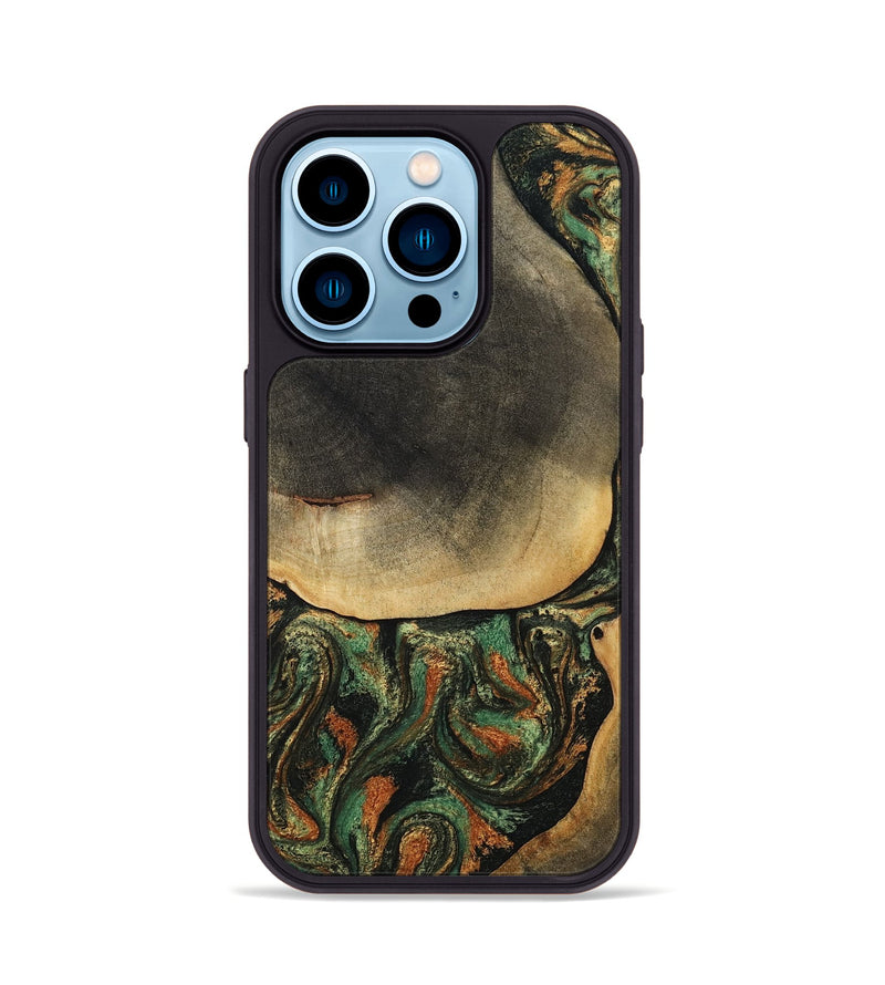 iPhone 14 Pro Wood Phone Case - Liliana (Green, 807443)