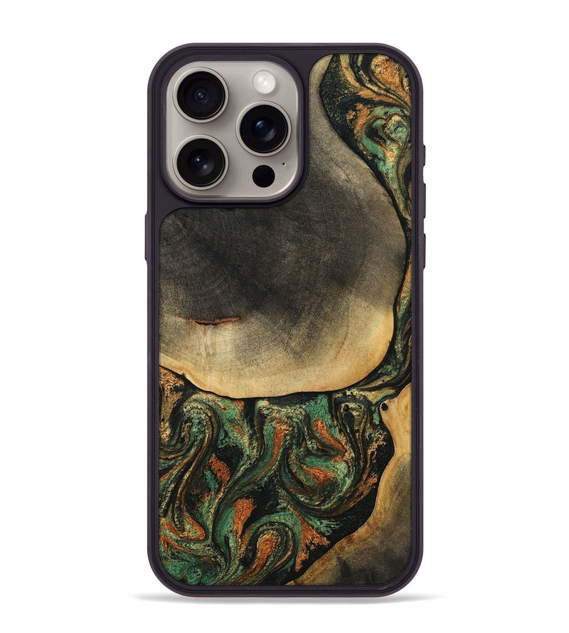 iPhone 15 Pro Max Wood Phone Case - Liliana (Green, 807443)