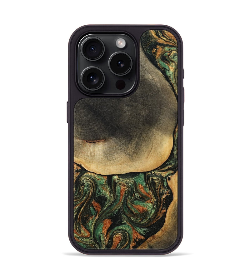 iPhone 15 Pro Wood Phone Case - Liliana (Green, 807443)