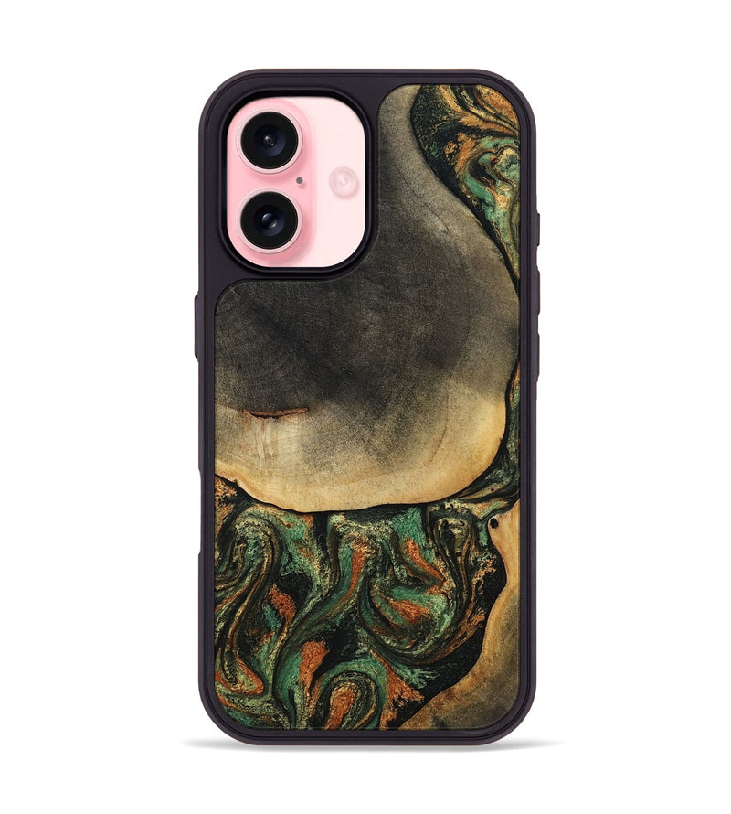 iPhone 16 Wood Phone Case - Liliana (Green, 807443)