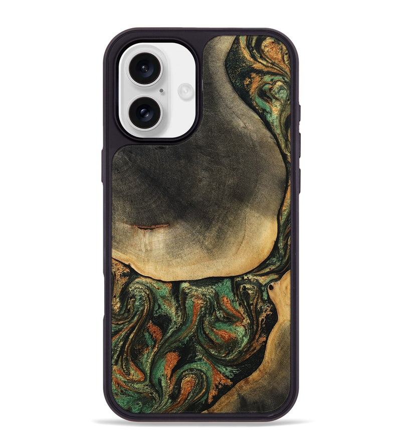 iPhone 16 Plus Wood Phone Case - Liliana (Green, 807443)