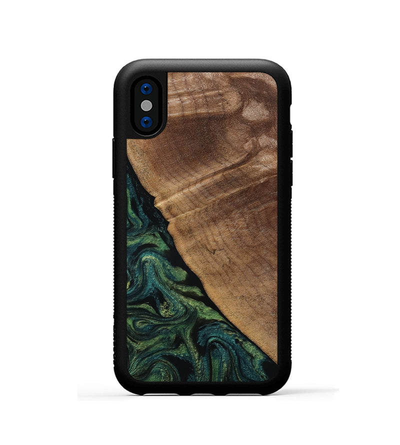 iPhone Xs Wood Phone Case - Ashtyn (Green, 807444)