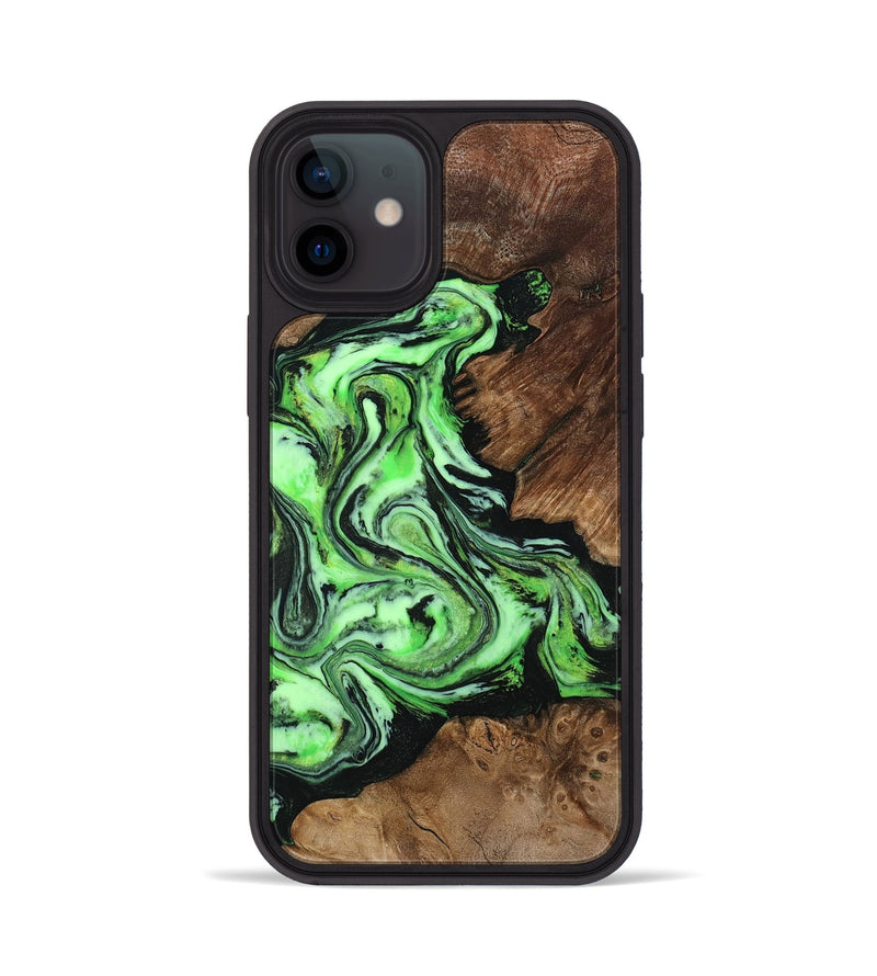 iPhone 12 Wood Phone Case - Spencer (Green, 807446)
