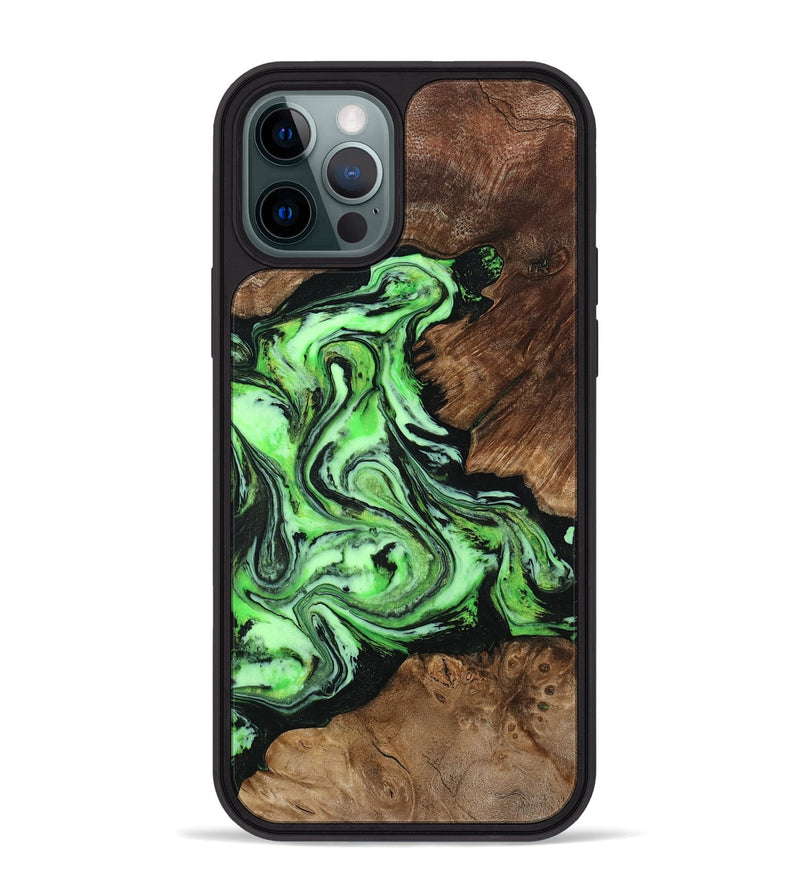 iPhone 12 Pro Max Wood Phone Case - Spencer (Green, 807446)
