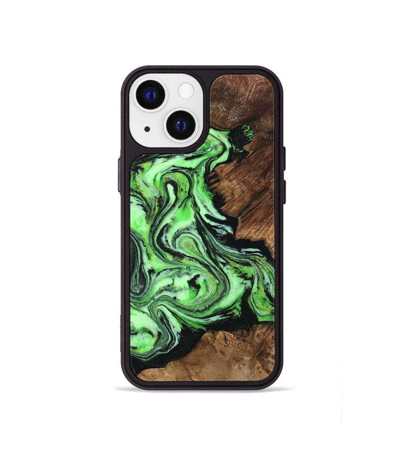 iPhone 13 mini Wood Phone Case - Spencer (Green, 807446)