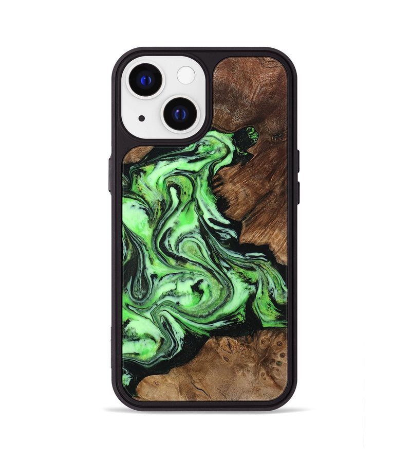 iPhone 13 Wood Phone Case - Spencer (Green, 807446)