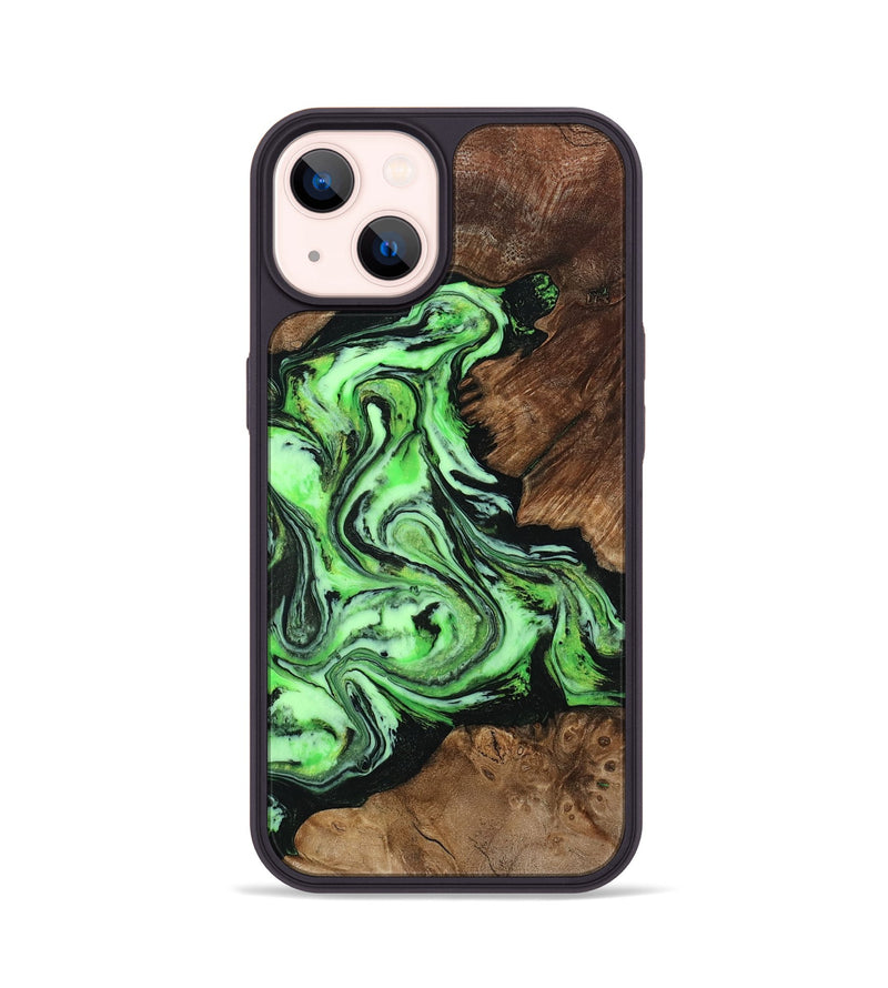 iPhone 14 Wood Phone Case - Spencer (Green, 807446)