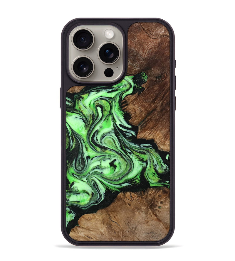 iPhone 15 Pro Max Wood Phone Case - Spencer (Green, 807446)