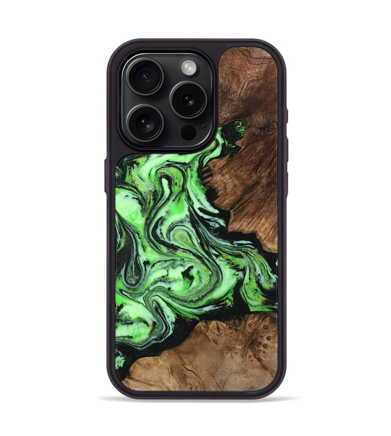 iPhone 15 Pro Wood Phone Case - Spencer (Green, 807446)