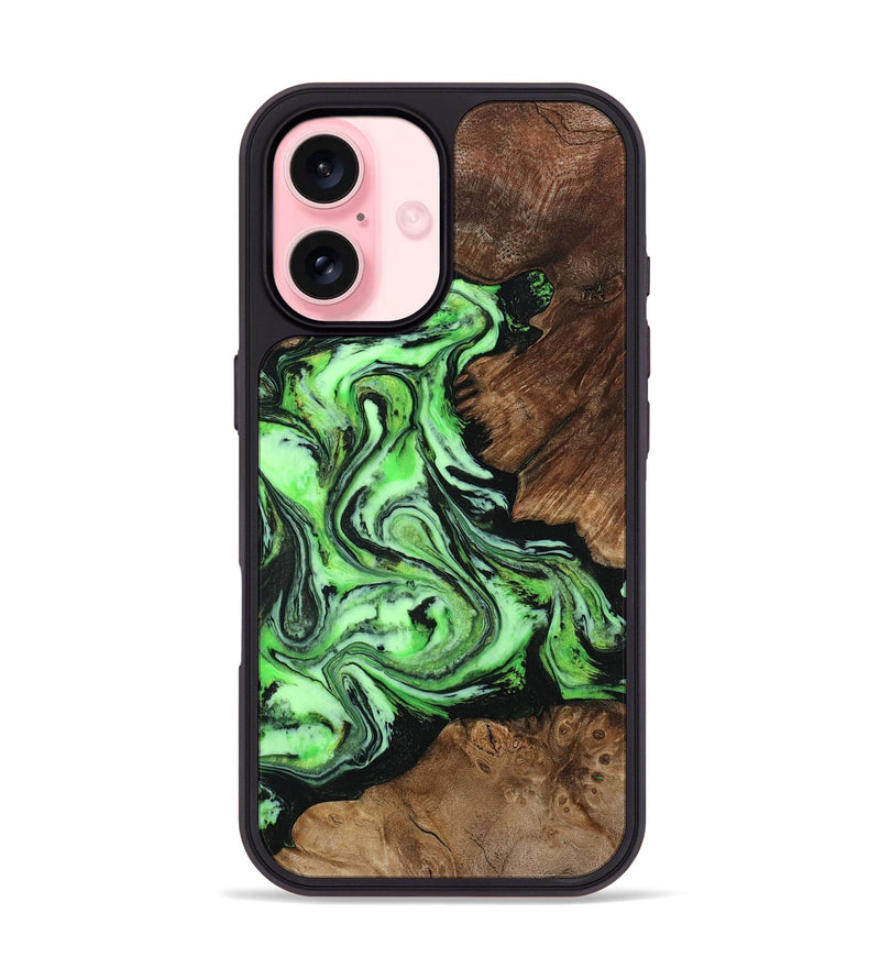 iPhone 16 Wood Phone Case - Spencer (Green, 807446)