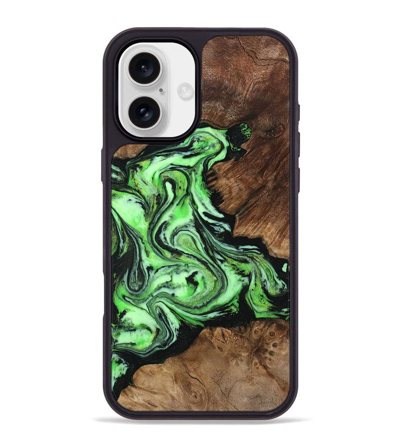iPhone 16 Plus Wood Phone Case - Spencer (Green, 807446)