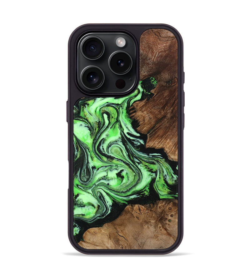 iPhone 16 Pro Wood Phone Case - Spencer (Green, 807446)