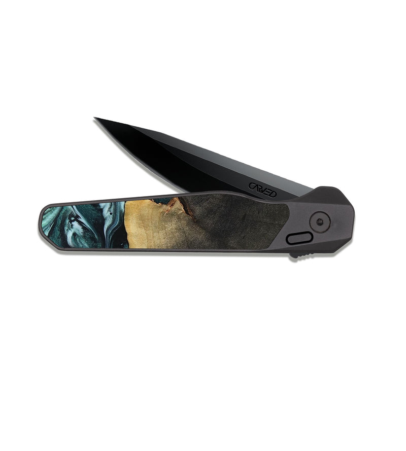 EDC Dark Slate Wood Pocket Knife - Love (Green, 807447)