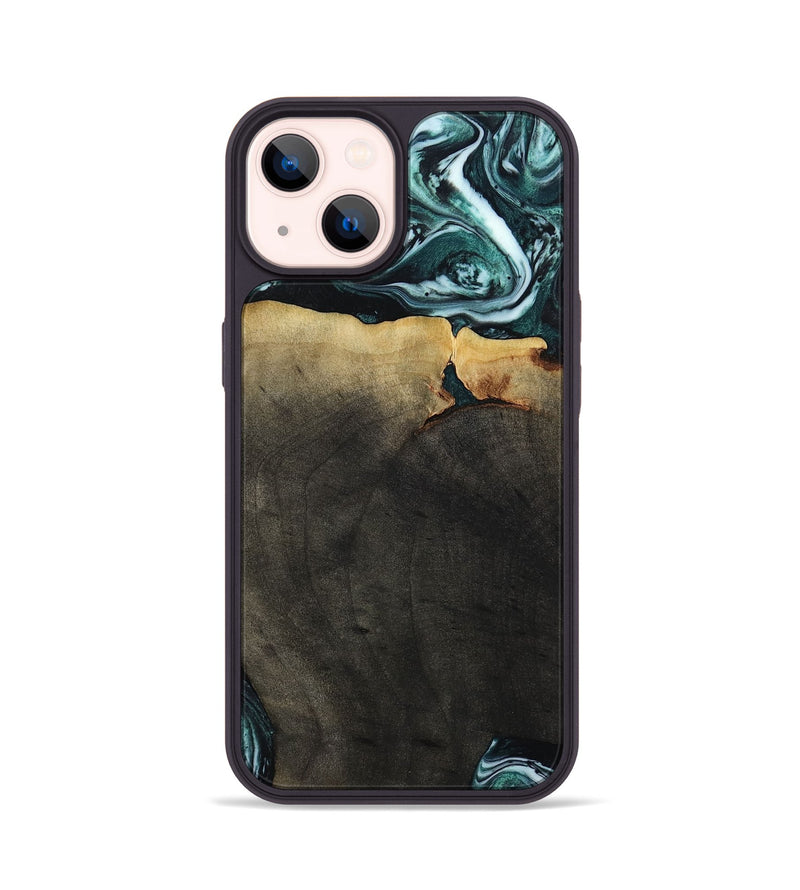 iPhone 14 Wood Phone Case - Love (Green, 807447)